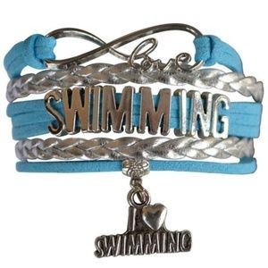 Girls Swim Bracelet - Blue & Silver